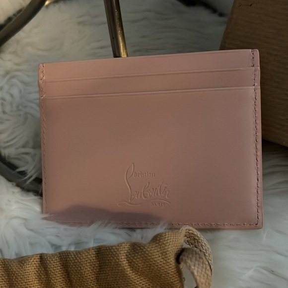 CHRISTIAN LOUBOUTIN 
W Kios Perforated Leather Card Holder - Rosy​​ - Picture 4 of 7